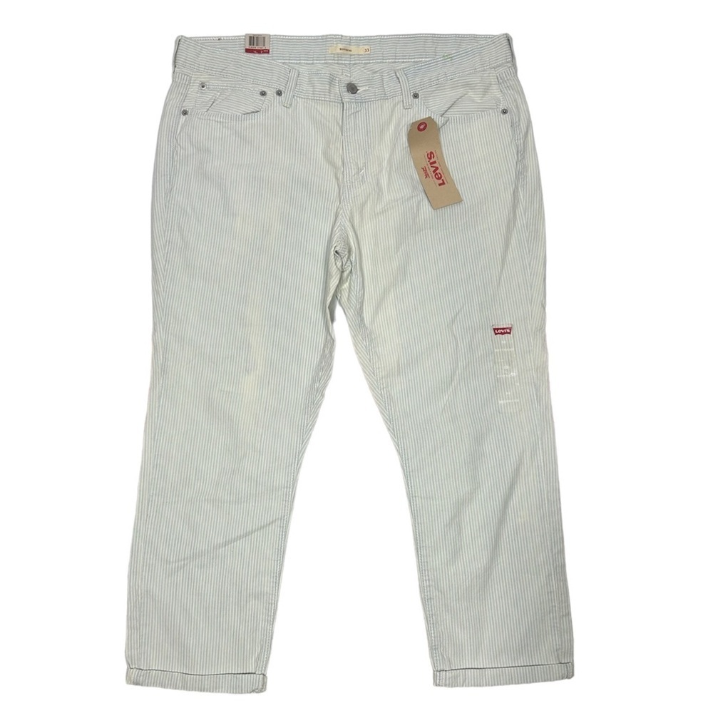 Levi’s Boyfriend Mid Rise Relaxed Through Hip&Thigh Tapered Leg 33 White/Blue